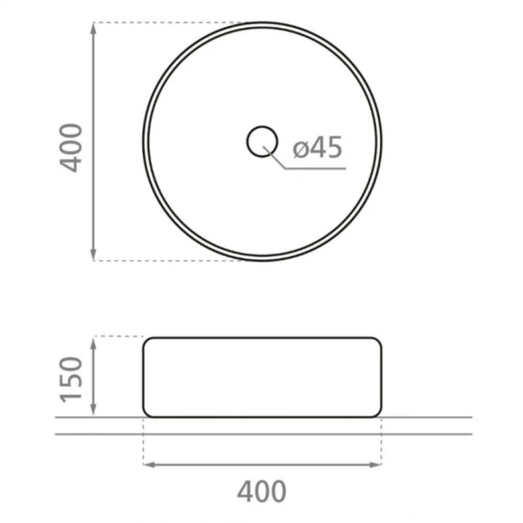 Bathco Håndvask Dinan Hvid Glat 40 cm-1