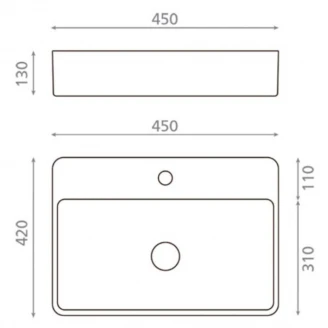 Bathco Håndvask Santona Hvid Glat 45 cm-2