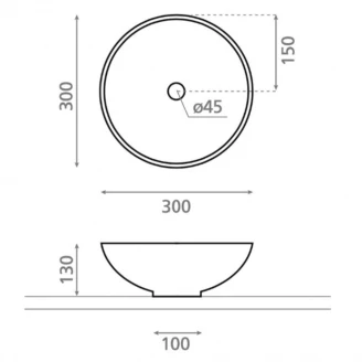 Bathco Håndvask Dakeria Hvid Glat 30 cm-2