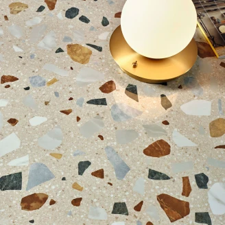 Klinker Guss-Terrazzo Beige Mat 60x60 cm