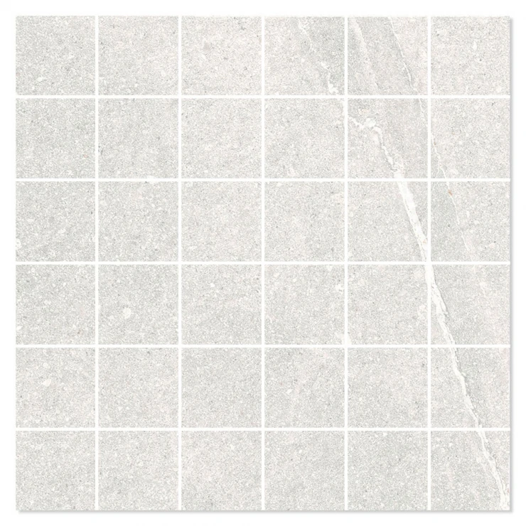 Mosaik Klinker Mineral Lysegrå Mat 30x30 (5x5) cm-0