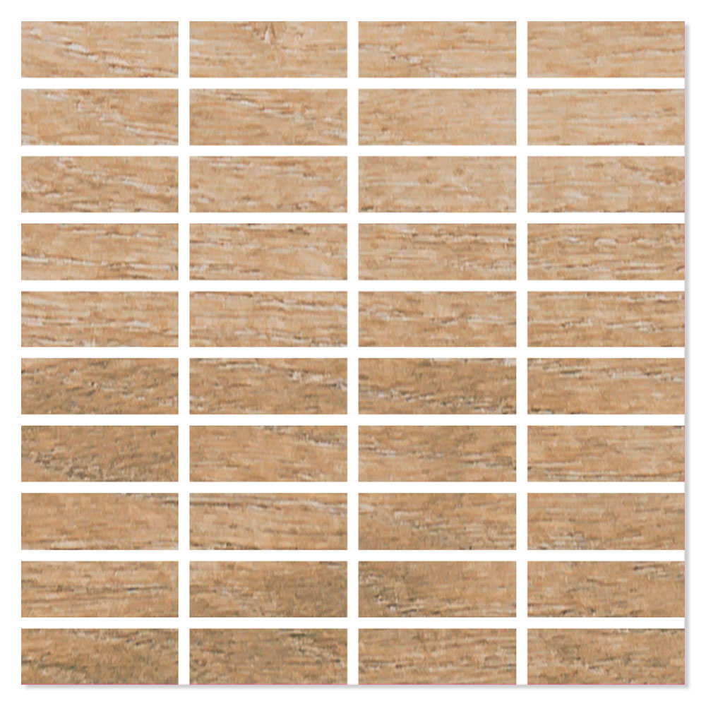 Mosaik Træklinker Northwood Beige Mat 30x30 (2.5x7) cm