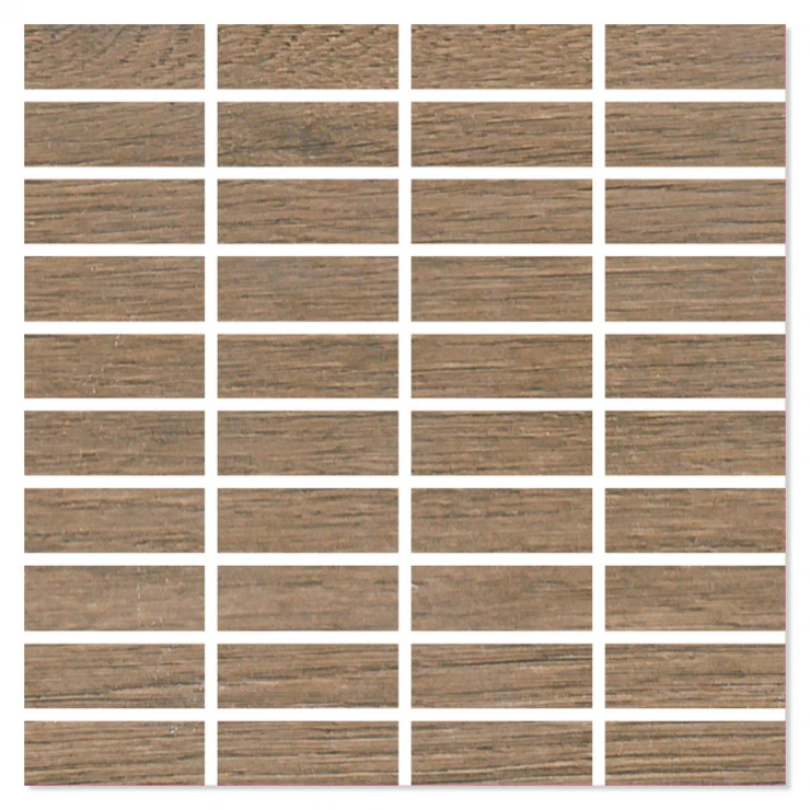 Mosaik Træklinker Northwood Brun Mat 30x30 (2.5x7) cm-0