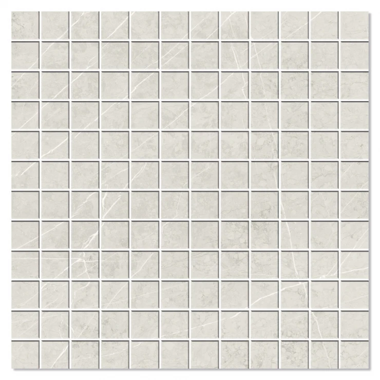 Marmor Mosaik Klinker Bråvik Marmor Lysegrå Mat 30x30 (2.5x2.5) cm-1