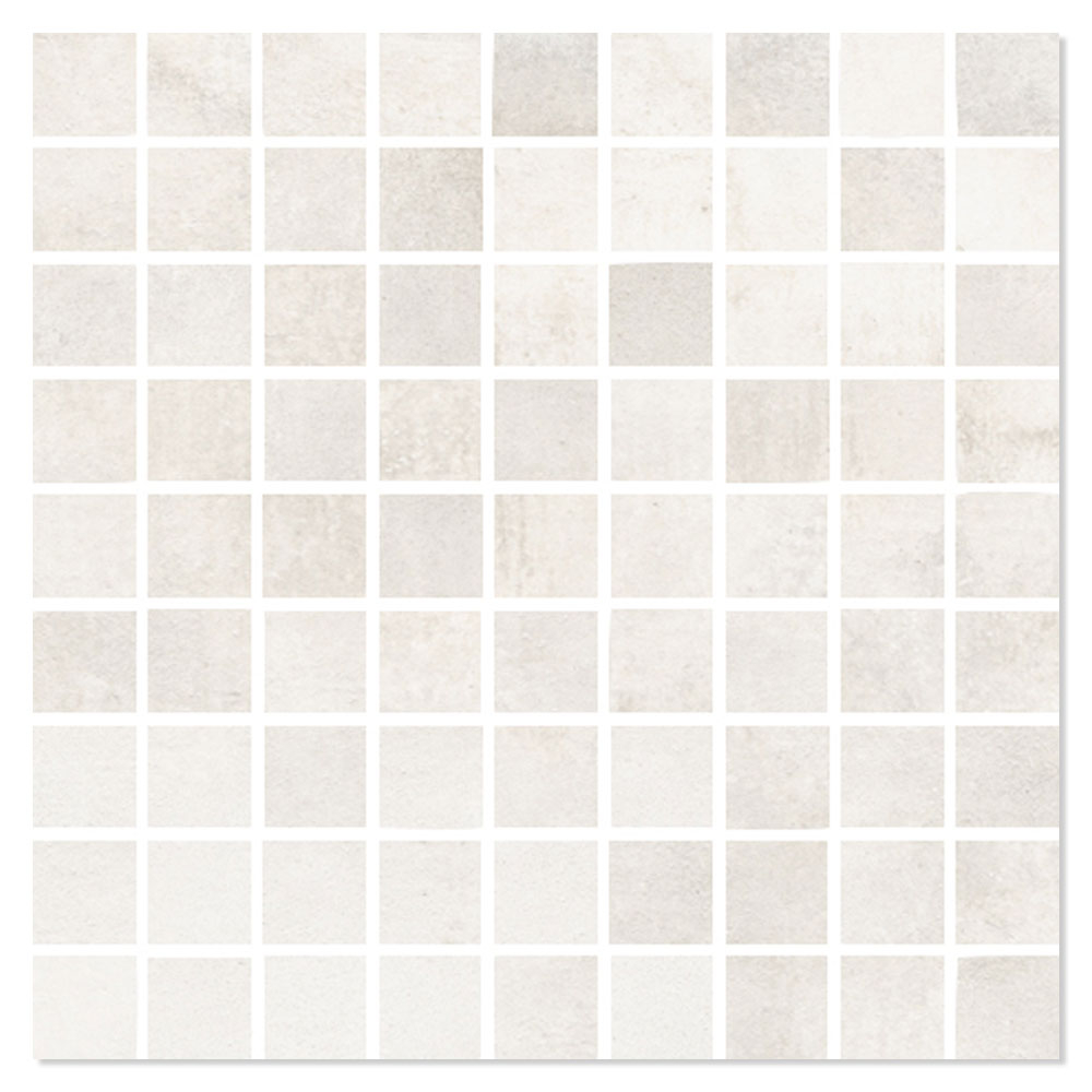 Mosaik Klinker Stockholm Hvid Mat 30x30 (3x3) cm