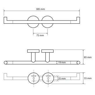 Dobbelt Toiletpapirholder Holmstrand Krom-2