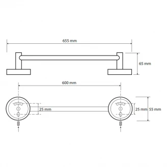 Håndklædestang Holmstrand Krom 60 cm-2