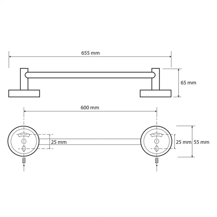 Håndklædestang Holmstrand Krom 60 cm-1