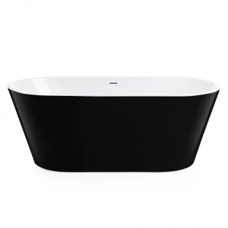 Badekar Luna Sort Glat 180x80 cm