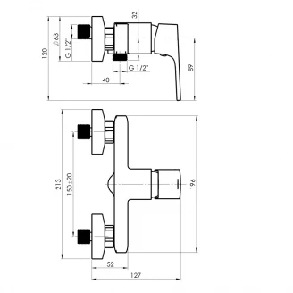 Brusearmatur Riva Sort Matt-2