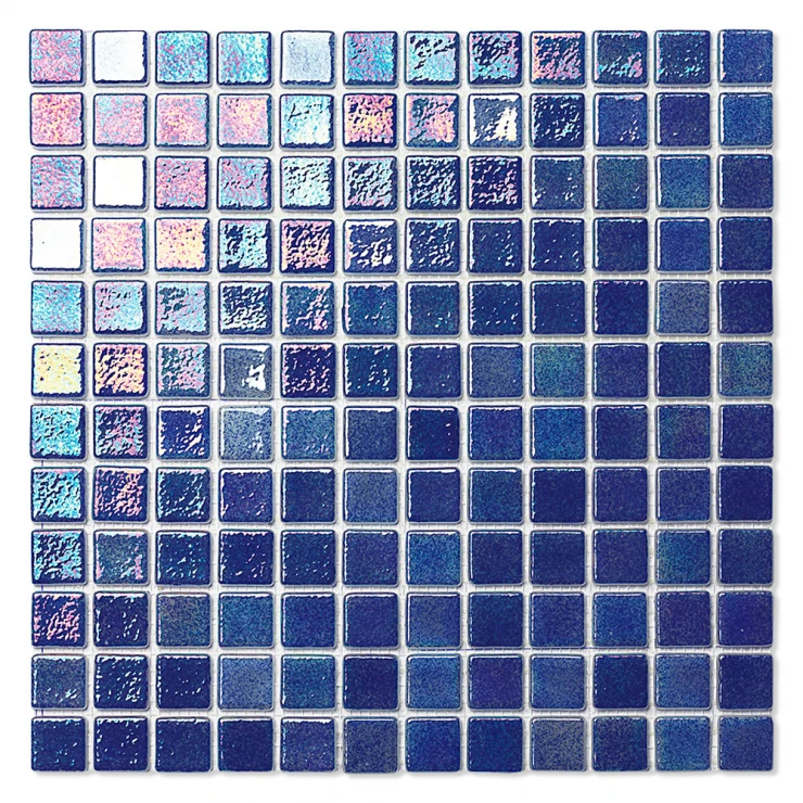 Poolmosaik Indigo Mørkeblå Blank 32x32 cm-1