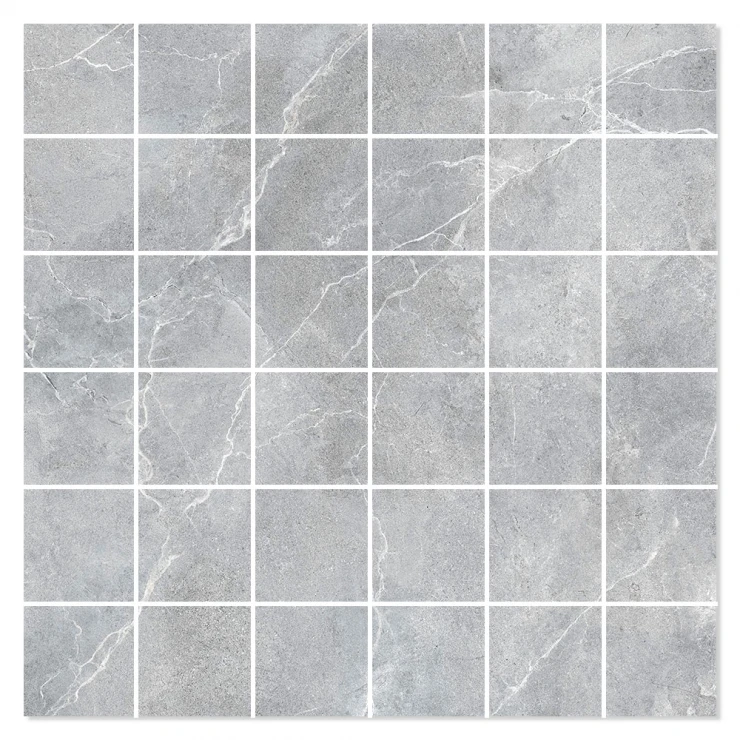 Marmor Mosaik Klinker Emperador Premium Grå Poleret 30x30 (5x5) cm-0