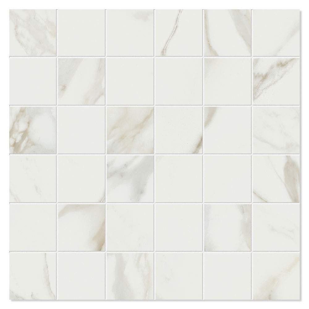 Unicomstarker Marmor Mosaik Klinker Calacatta Gold Poleret 30x30 (5x5) cm