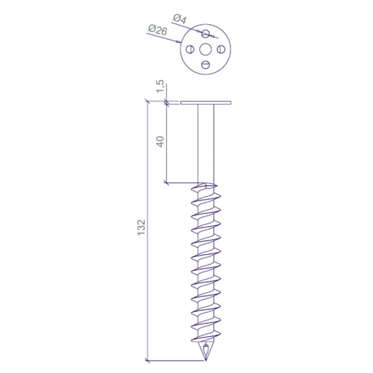 Skrue til udendørsklinker flisekryds, 130 mm (50 st)-1