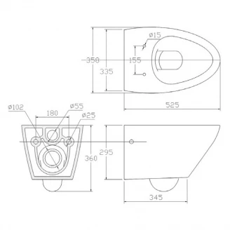 Bathco Væghængt Toilet Cascais Hvid Glat-2