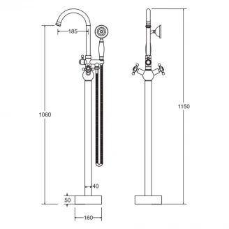 Gulvblander Antik Sort Matt-2