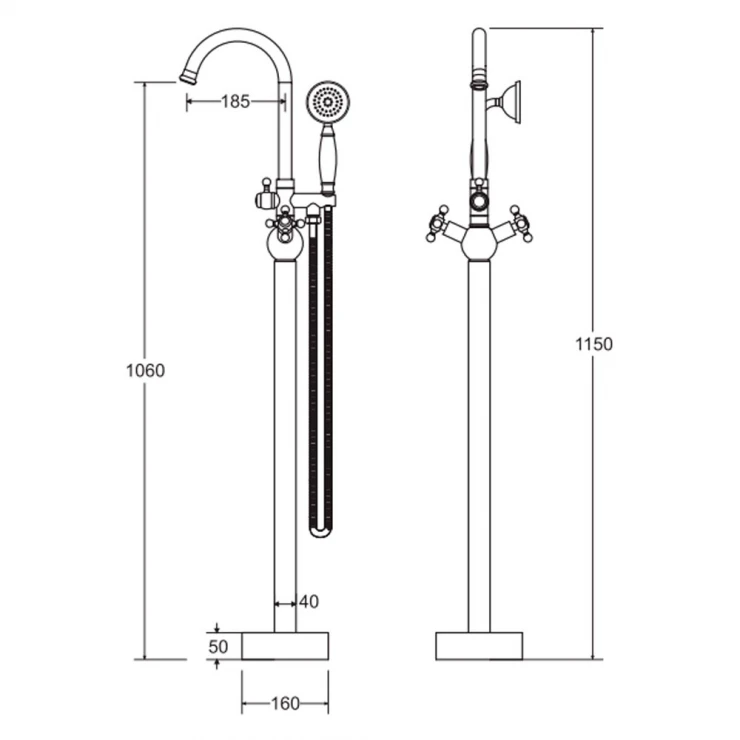 Gulvblander Antik Sort Matt-1