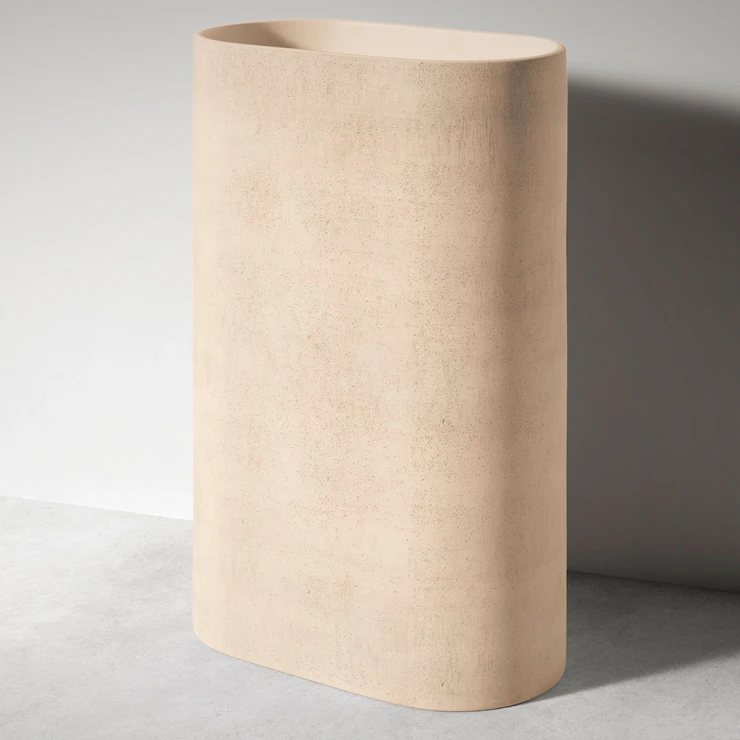 Sira Håndlavet Cement Håndvask Cenote Beige Matt 58 cm-0