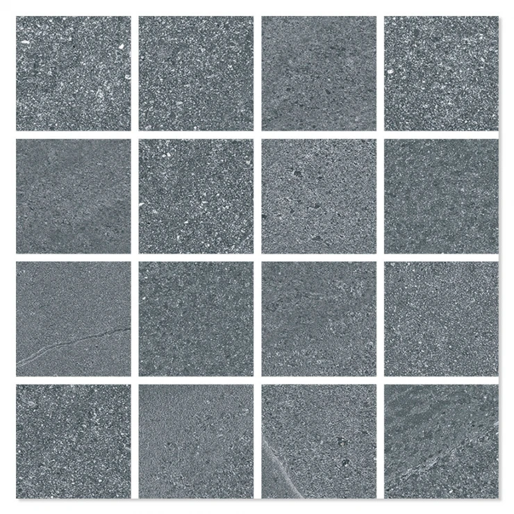 Mosaik Klinker Burlstone Mørkegrå Mat 30x30 (7x7) cm-0