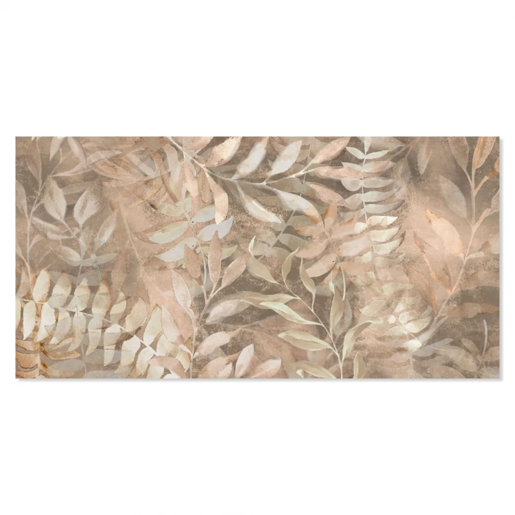 Blomstret Vægflise Botanical Beige Mat 60x120 cm-1