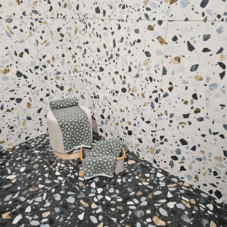 Klinker Guss-Terrazzo Lysegrå Mat 60x120 cm-1