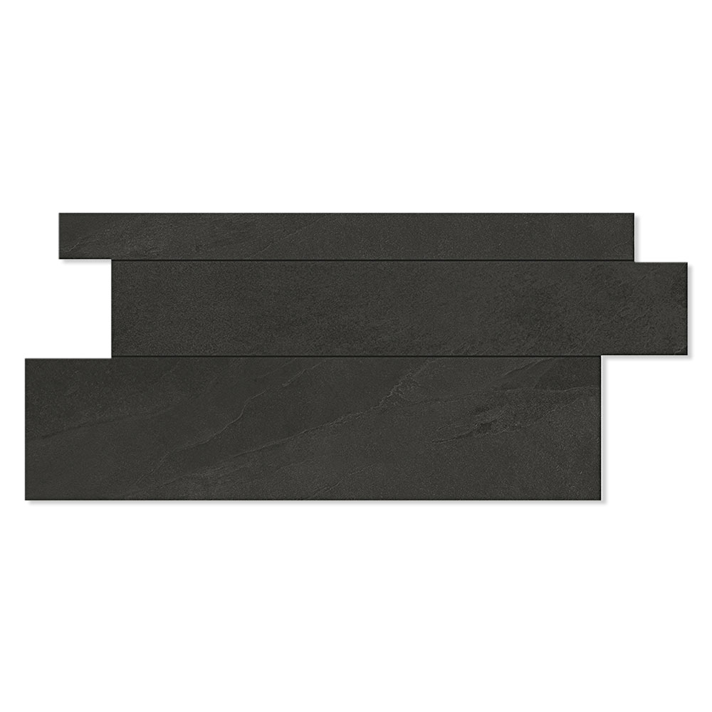 Unicomstarker Dekor Vægflise Brazilian Slate Rail Black Mat 30x60 cm