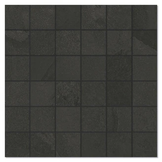 Unicomstarker Mosaik Klinker Brazilian Slate Rail Black Mat 30x30 (5x5) cm-2