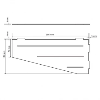 Brusekurv Hjørne Line Krom Glat 30 cm-2