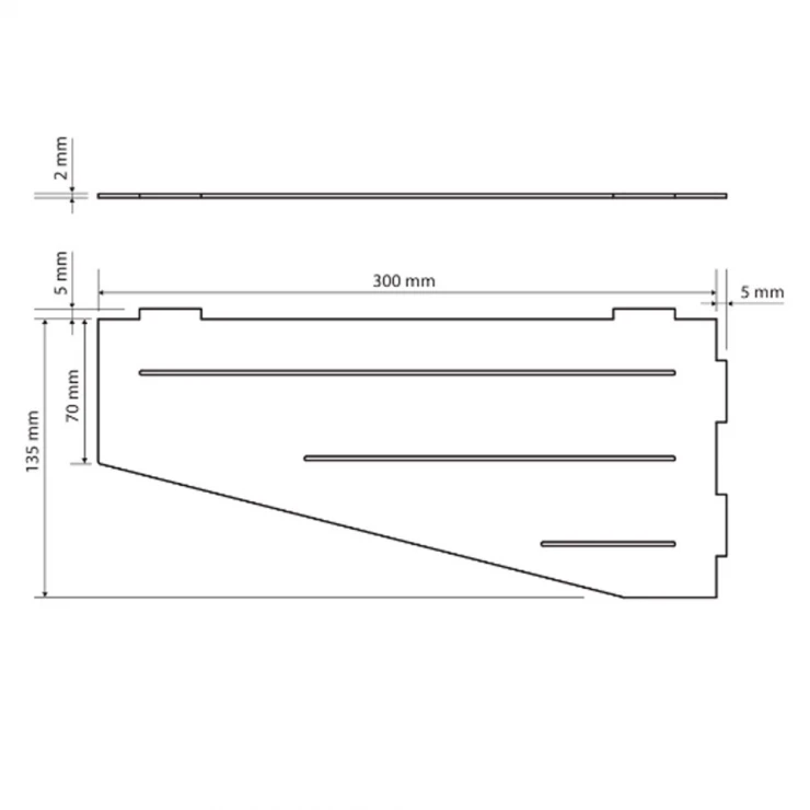 Brusekurv Hjørne Line Krom Glat 30 cm-1