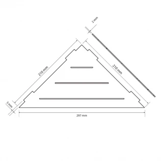 Brusekurv Hjørne Line Sort Mat 29.7 cm-2