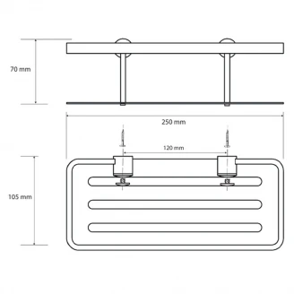 Brusekurv Line Krom Glat 25 cm-2