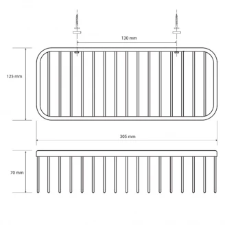 Brusekurv Line Krom Glat 30.5 cm-2