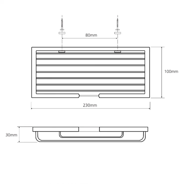 Brusekurv Line Sort Mat 23 cm-1