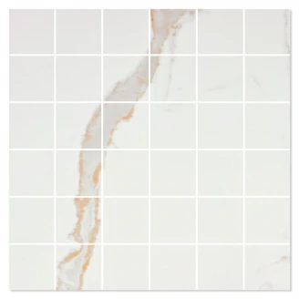 Marmor Mosaik Klinker <strong>Serenity</strong>  Hvid Poleret 30x30 (5x5) cm