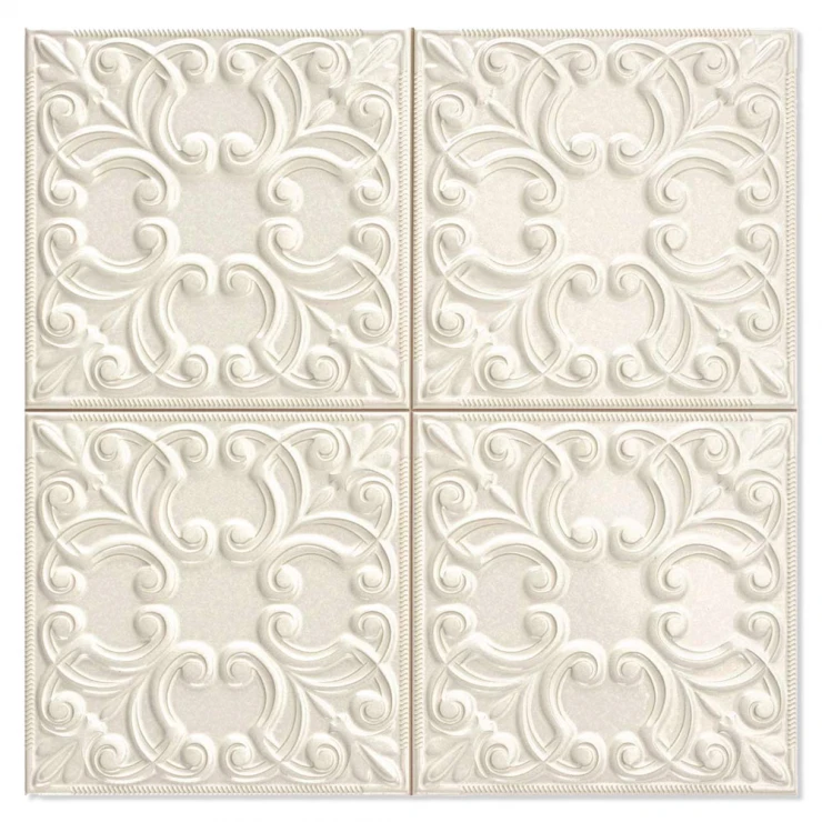 Vægflise Tin Tile Pearl Blank 44x44 cm-1