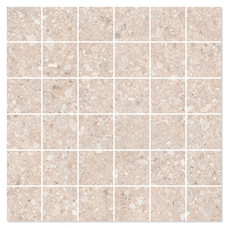 Mosaik Klinker Terrazzo Italia Beige Mat 30x30 (5x5) cm-0