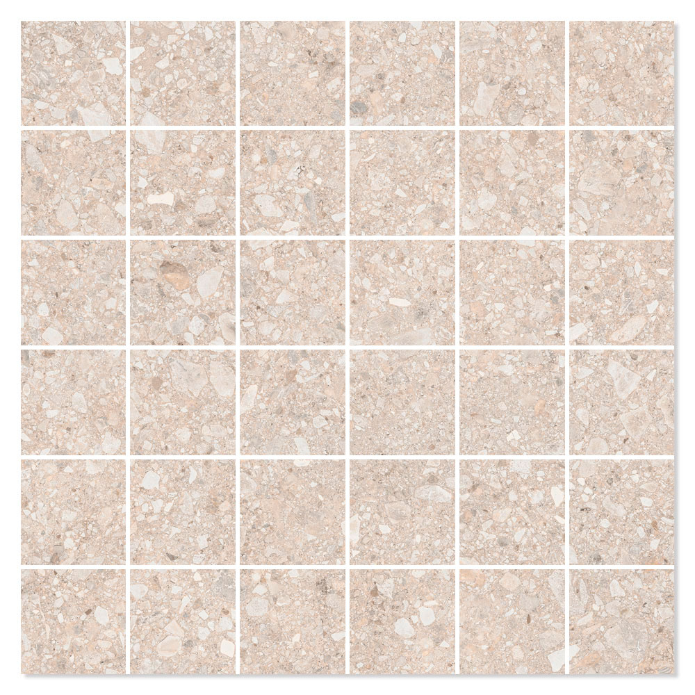 Mosaik Klinker Terrazzo Italia Beige Mat 30x30 (5x5) cm