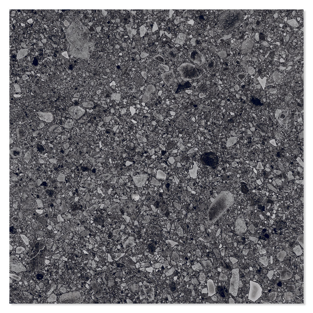 Udendørs Klinker Terrazzo Italia Mørkegrå Mat 61x61 cm Tykkelse 20 mm