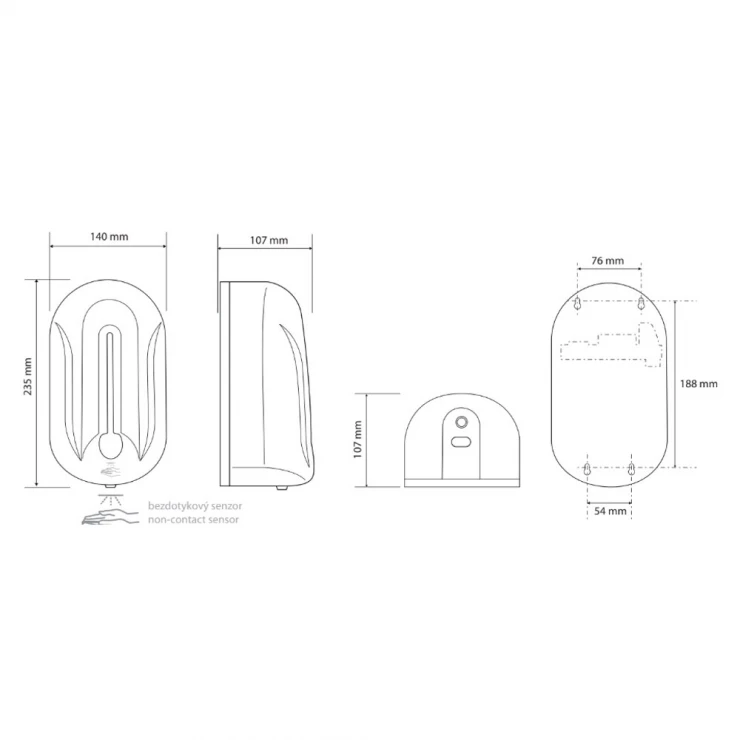 Automatisk Dispenser til Desinfektionsmiddel Hygio Hvid Glat-1