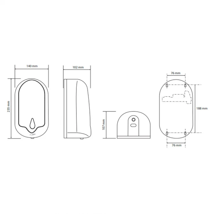 Automatisk Sæbedispenser Hygio Sort Mat-1