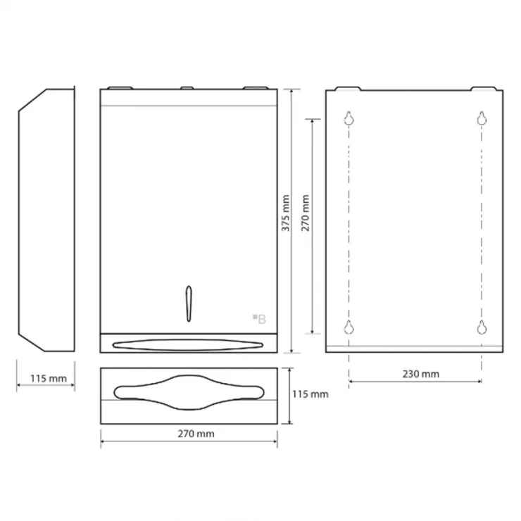 Dispenser til Papirhåndklæder Hygio Krom Glat 27x37.5 cm-1