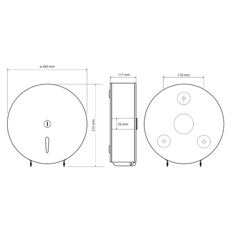 Toiletpapirholder Jumbo Hygio Sort Mat 20 cm-1