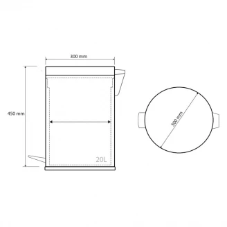 Pedal-spand 20 l Hygio Krom Glat-2