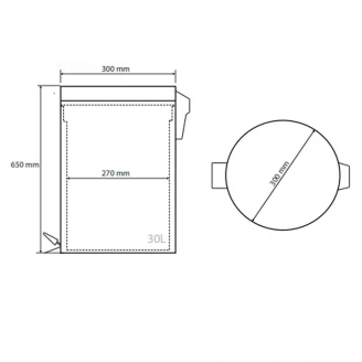 Pedal-spand 30 l Hygio Krom Glat-2