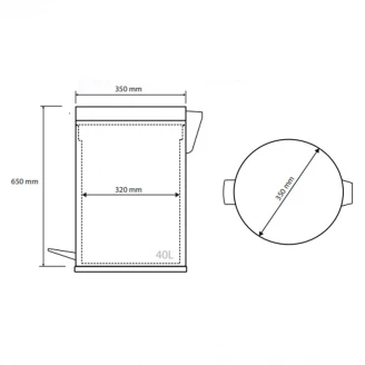 Pedal-spand 40 l Hygio Krom Glat-2