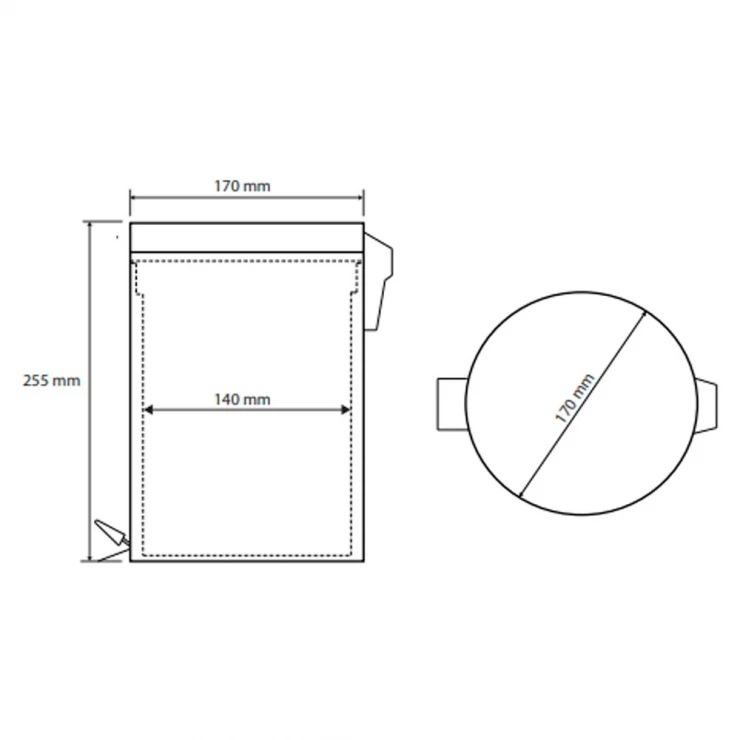 Pedal-spand 3 l Hygio Krom Mat-1