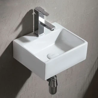 Håndvask <strong>Tia</strong>  S Rektangulær Hvid Glat 33.5 cm