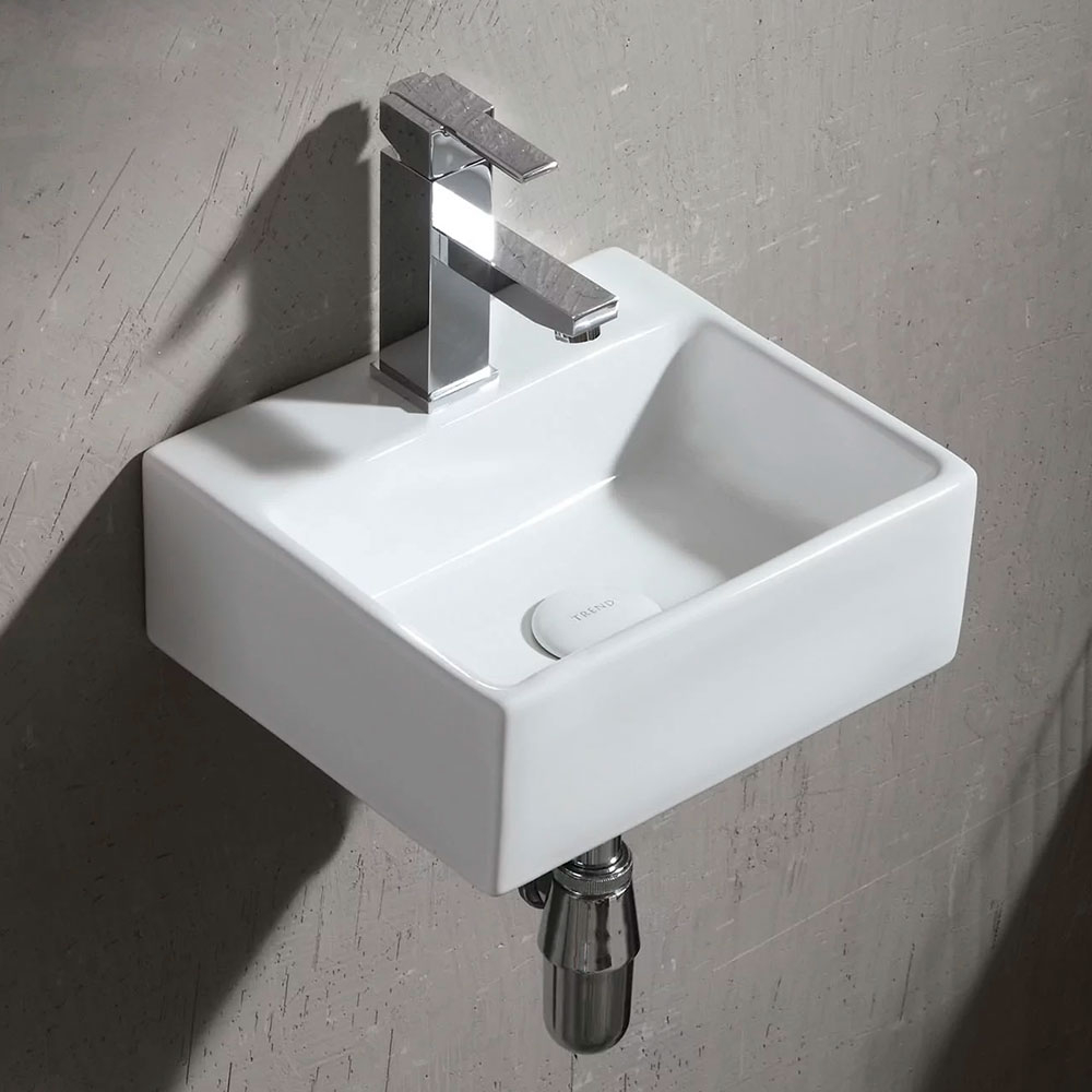 Håndvask Tia S Rektangulær Hvid Glat 33.5 cm