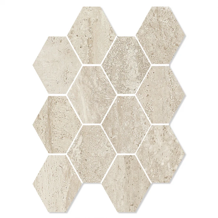 Unicomstarker Heksagon Klinker Tibur Stone Avena Mat 25x34 cm-0