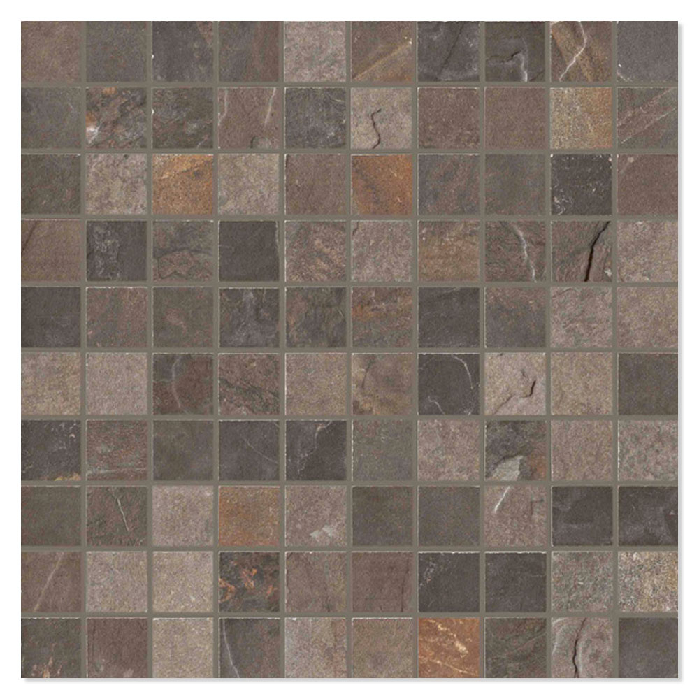 Unicomstarker Mosaik Klinker Natural Slate Multicolor Mat 31x31 (3x3) cm